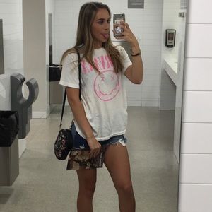 White and Pink Nirvana Band Tee